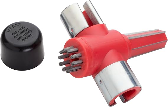 EZRED 4-Way Battery Terminal Cleaning Automotive Maintenance Tool, Clean Out Terminal Clamps, Clean and Reshape Posts, Brush Away Corrosion
