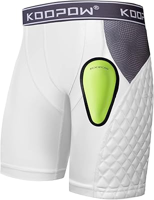 KOOPOW Boys Sliding Shorts Youth Padded Slider Shorts Sliding Pads with Cup Pocket for Baseball, Football, Lacrosse, Hockey