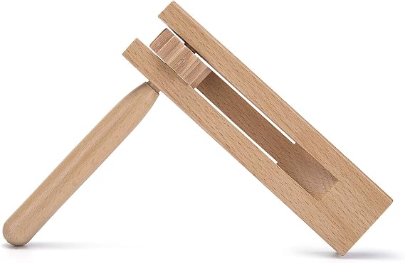 MIHEY Traditional Matraca Toy Wooden Spinning Rattle Ratchet Noise Maker