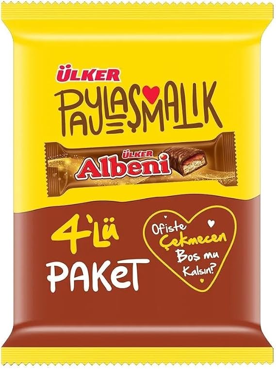 ÜLKER Albeni Chocolate Covered Bar, 40 Gr, 4 Pack