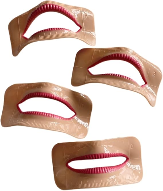 3D Silicone Lips Mannequin Fake Lips Tooth Arrangement Contrast Model for Professional Study Education School Teaching Dentist Tool,Set of 4 pcs