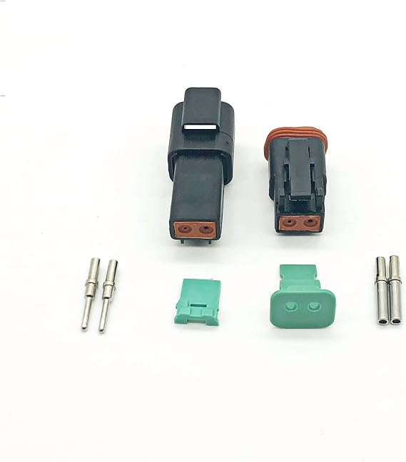1 Sets Deutsch DT 2 3 4 6 8 12 Pin Male Female Auto Waterproof Connector Automotive Sealed Plug With Solid Pins Size 16-20 AWG (Color : 2P black)