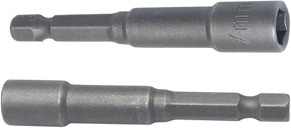 7mm Hex Shank Magnetic Nut Driver Power Screw Drill Bits Socket Wrench Tools 2Pcs