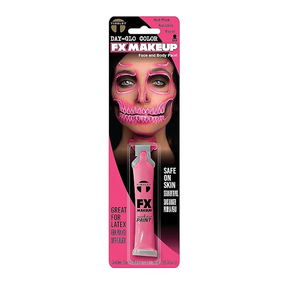 Day-Glo Colors FX Makeup Face and Body Paint - Water Based, Quick Drying, Smudge Proof, Long Lasting, Non-Toxic, Neon Colors for Cosplay, Halloween, and Festivals