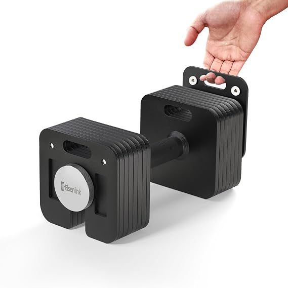 Eisenlink Adjustable Dumbbell 4-36kg Weight Set - Adjustable Dumbbell Set with Anti-slip Handle 2kg Increments Innovative Easy Safe Locking Mechanism for Home Gym Fitness