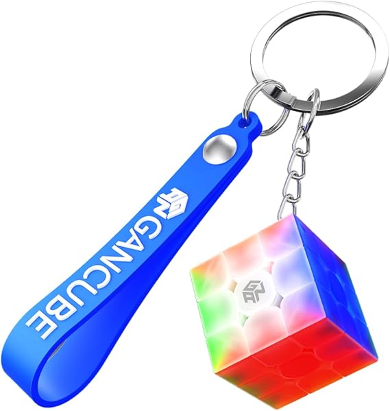 GAN 330 Mini Speed Cube Keyring, 3x3 Small Magic Cube Keychain for Children and Adults 1.2 Inch(10th Anniversary Special Edition)