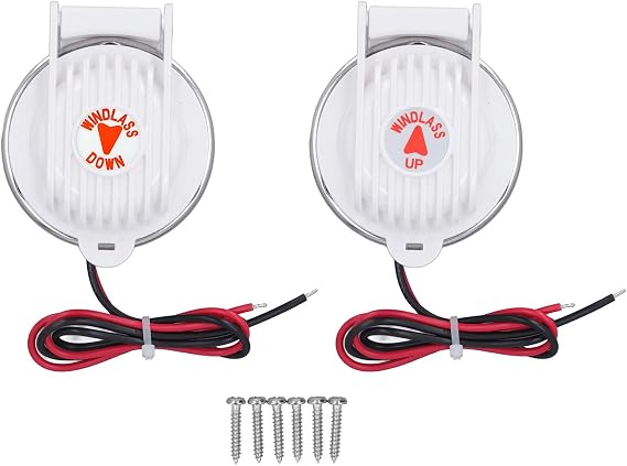 Pyhodi 1 Pair Windlass Foot Switch with Cover for 12V or 24V Windlass, Universal Up Down Switch for Deck Anchor, PC and Stainless Steel Material, Rust Proof and Strong, Easy to Operate