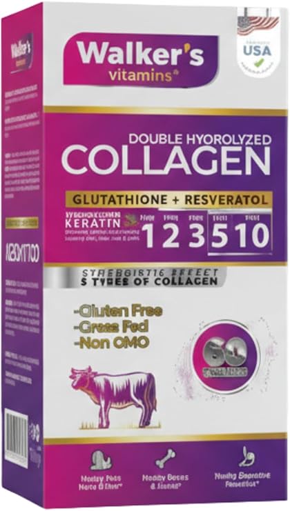 Walker's Vitamins Premium 5 Tip Kolajen Keratin Çinko Bromelain Biotin İçeren Güzellik Saç Cilt Destek Tableti