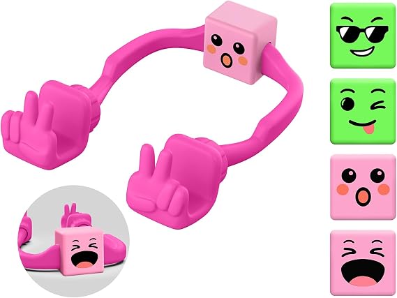 1 Pack Thumbs Lazy Cell Phone Stand & 2 Pack Mood Moves Cubes Stocking Stuffers for Teens Girls Boys Kids Gifts Phone Holder for Desk Cool Gadgets Birthday Gifts for Women Men Teenage Adults Wife