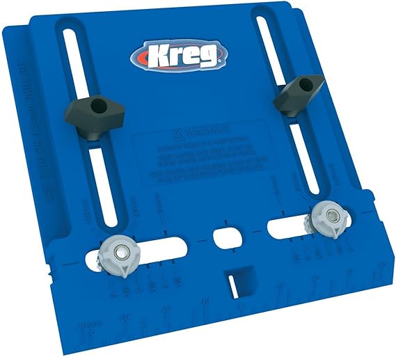Kreg Cabinet Hardware Jig - Portable Straight Hole Drilling - Precision Drilling Without a Press - Moveable Edge Guide for Accurate Positioning - for Knobs & Small Pulls - KHI-Pull | Portable Straight Hole Drilling, Precision Drilling Without a Press, Moveable Edge Guide for Accurate Positioning, KHI-Pull
