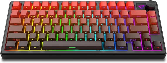 E-YOOSO 75% Wireless Mechanical Gaming Keyboard, Full Aluminum Shell, Red