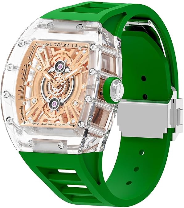 HEMUDU Mechanical Crystals Luxury Watches for Men Ladies Hollowing Dial Wristwatch Waterproof Man Brilliant Transparent Case