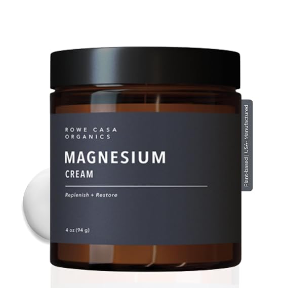 Rowe Casa Organics Natural Magnesium Cream with Raw Shea Butter, 4 Fl Oz