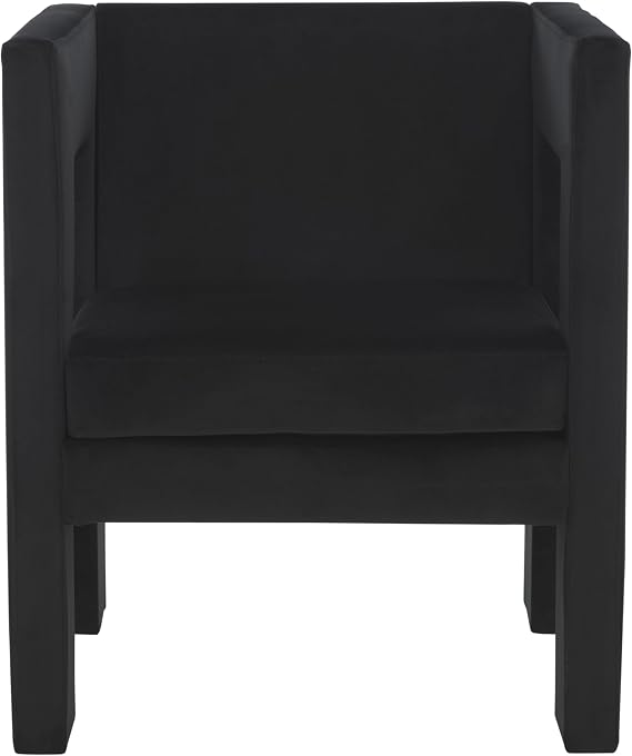 SAFAVIEH Home Collection Vidar Modern Black Velvet Accent Chair