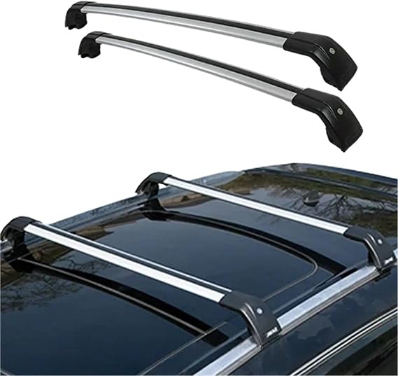 2Pcs Roof Bars Compatible For Skywell Et5 2022-2024 Aluminum Alloy Side Bars Cross Rails Roof Rack Luggage(Black silver)
