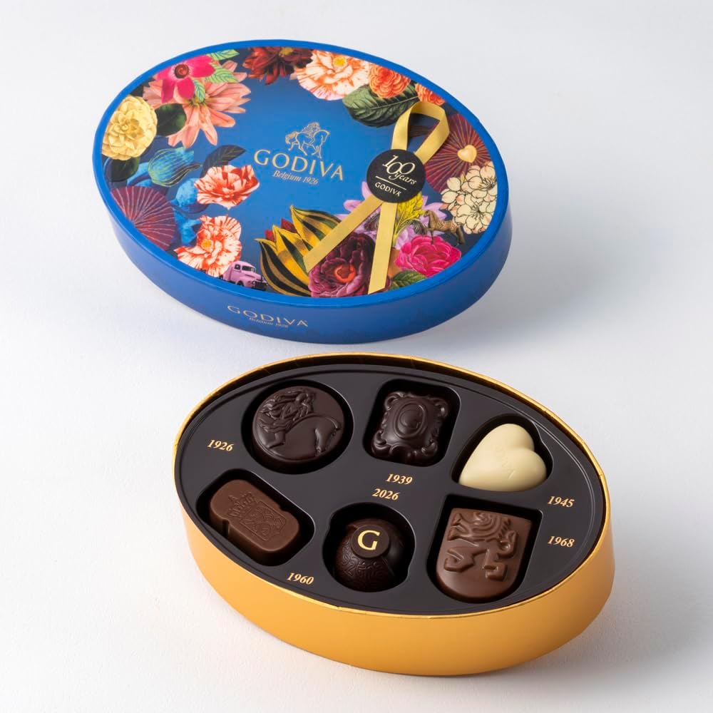 GODIVA 100 Years of Playful Assortment 6 Pieces Chocolate Gift, Sweets Present