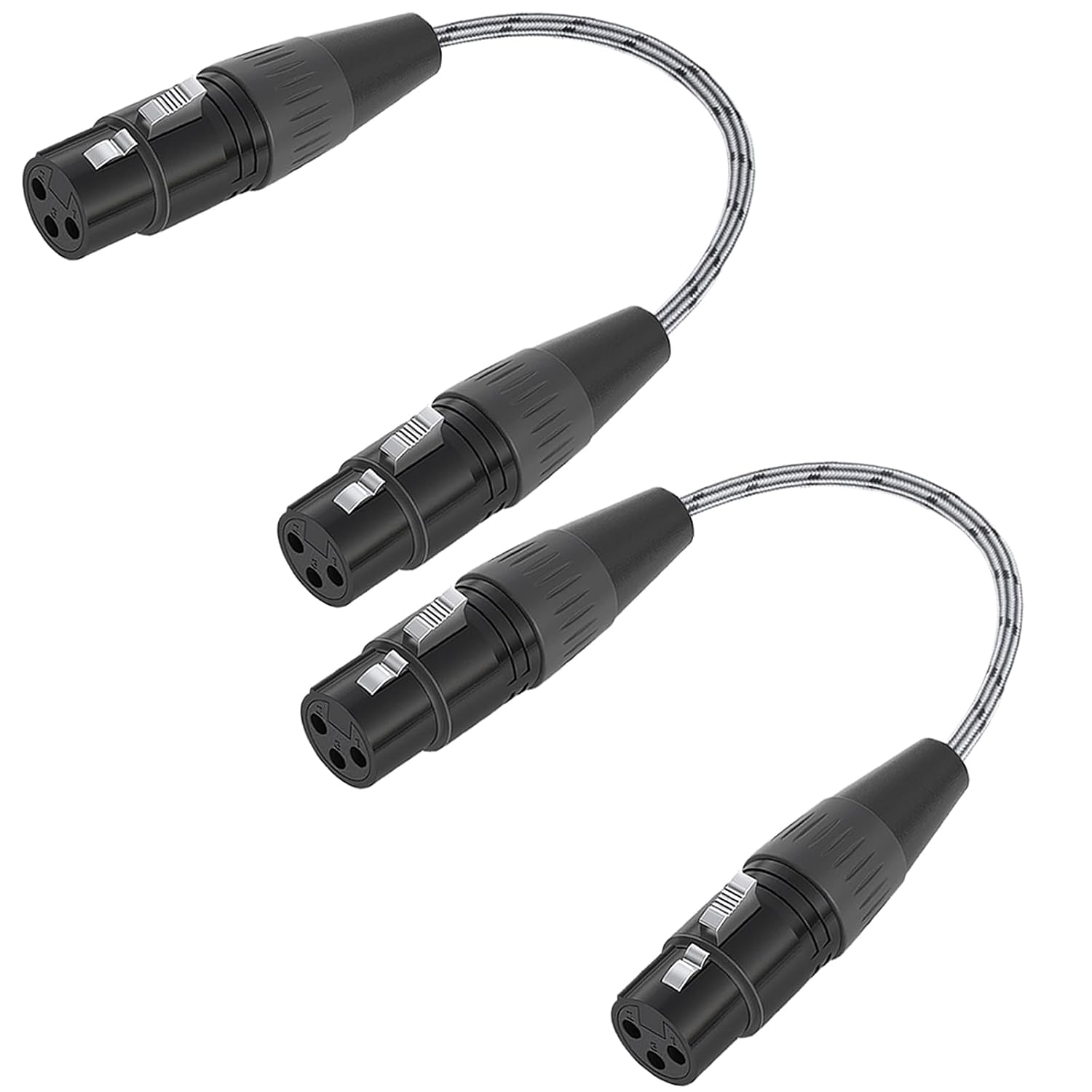 XLR Female to Female Adapter - 3 Pin Microphone Cord, 6-Inch XLR Interconnection Cable Splitter, 2Packs 6 inches