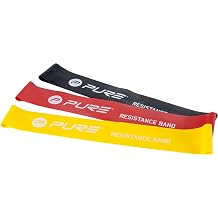 Pure2Improve P2I200280 3-Piece Resistance Tire Mini Band Set, Black/Yellow/Red