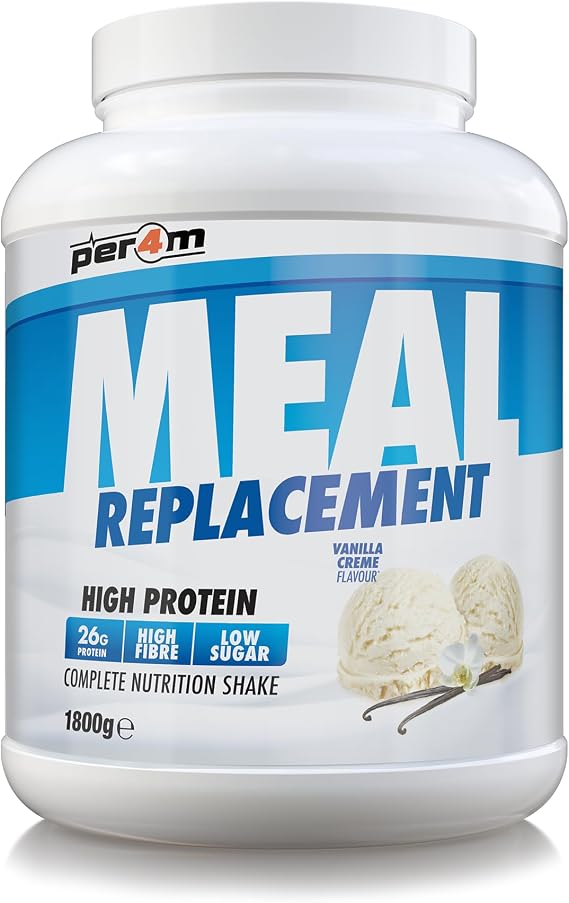 Per4m Meal Replacement Diet Shake Powder | High Protein Low Calorie Weight Loss Shake | Vegetarian Gluten Free Nutritionally Complete Slimming Drink | 30 Serving (1800g, Vanilla Creme)