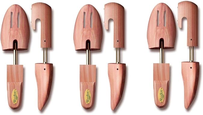 Woodlore Men's Cedar Shoe Tree 3-Pack (for 3 pairs of shoes) - Made in USA Full Toe Style