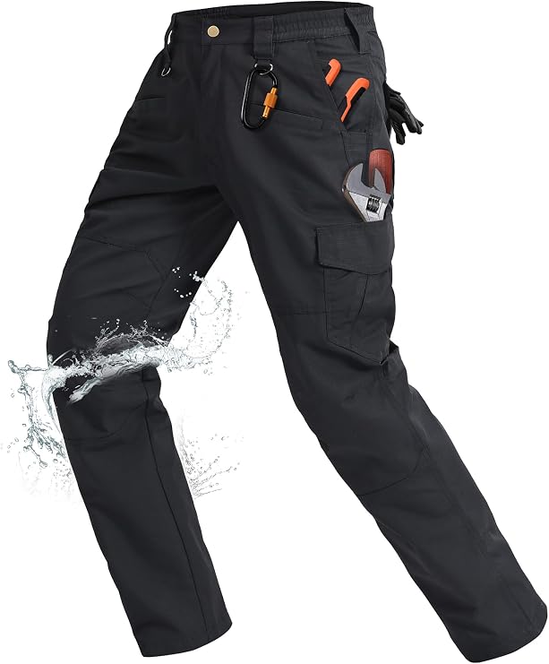 Rapoo Men's Ripstop Cargo Pants Work Pants EDC with 9 Pockets Hiking Pants