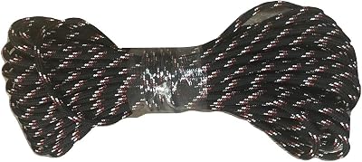 Yacht Braid Polyester Rope 38 inch, Black White Red