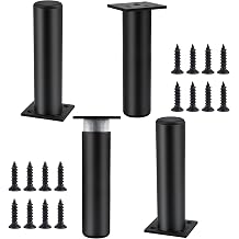 4 Piece Stainless Steel Furniture Legs, 6 Inch Height Adjustable Thickened Metal Cabinet Desk Leg Replacement Legs with Screws for Table Chair Sofa Bed