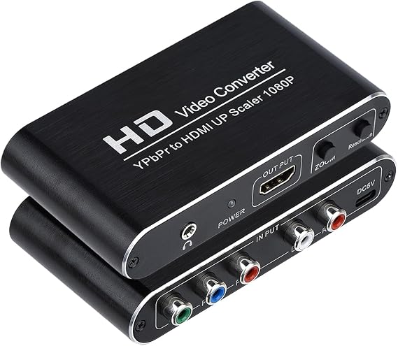 YPbPr to HDMI Converter with Scaler Function, Component to HDMI Converter with Scalering, RGB to HDMI Adapter Supports DVD PSP Xbox 360 PS2 Nintendo to HDTV Monitor and Projector