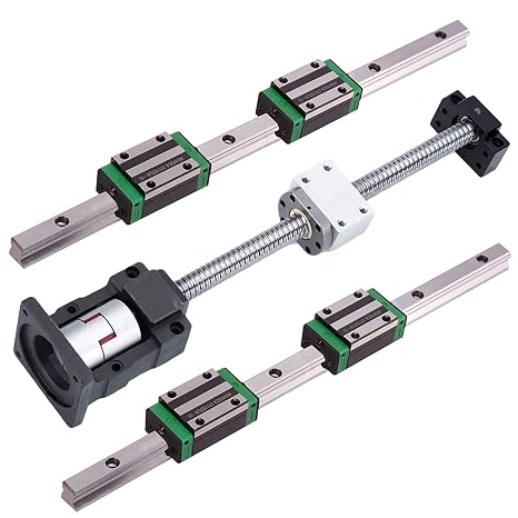 Bo CNC Kit 16mm Ballscrew 2550mm SFU1605 RM1605 + 20mm Linear Motion Rail Set 2550mm, Ball Screw Nut+ BK/BF12 Supports+ Coupler+ Nut Housing+ Motor Bracket for Nema 23+ 2Pcs HGH20 Linear Rail Kit
