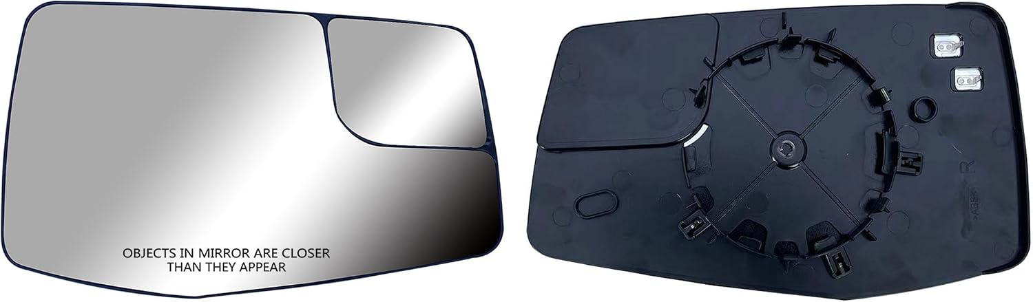 Replacement Passenger Right Side Mirror Glass Heated with Back Plate for Chevrolet Silverado GMC Sierra from 2019 to 2023