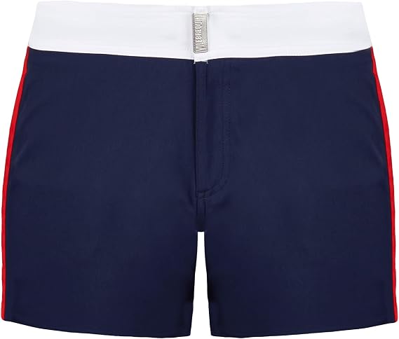 Men Stretch Swim Trunks Flat Belt