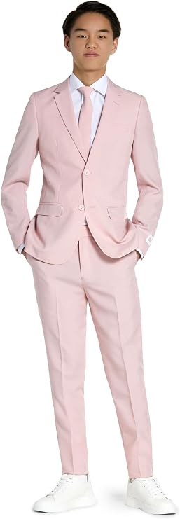 Opposuits Teen Boys 3-Piece Suit Set - Slim Fit Kids Formal Outfit with Blazer Pants Tie Wedding, Church, Prom, Ring Bearer