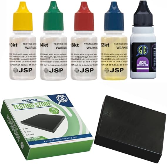 Gemtone Gold Testing Jewelry Kit 10K 14K 18K 22K Testing Solution Purity Determiner Jewelry Scrap Precious Metal Made in USA