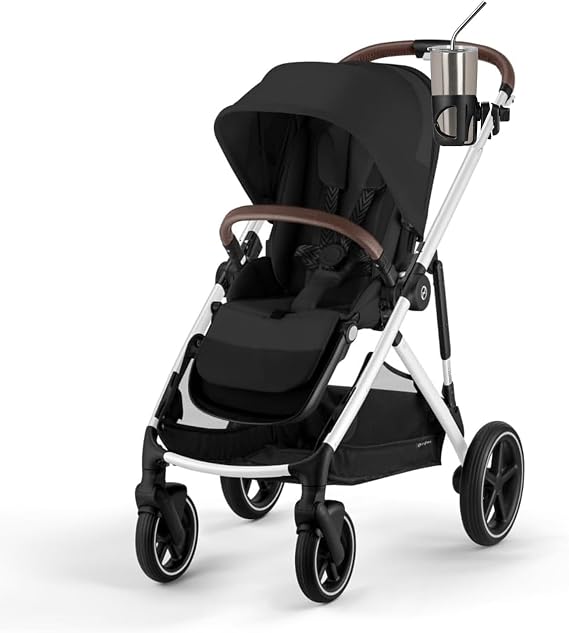 Cybex Stroller Cup Holder for Strollers, Secure, Ultra Secure Fit, 360 Degree Shake, Spill Proof Black