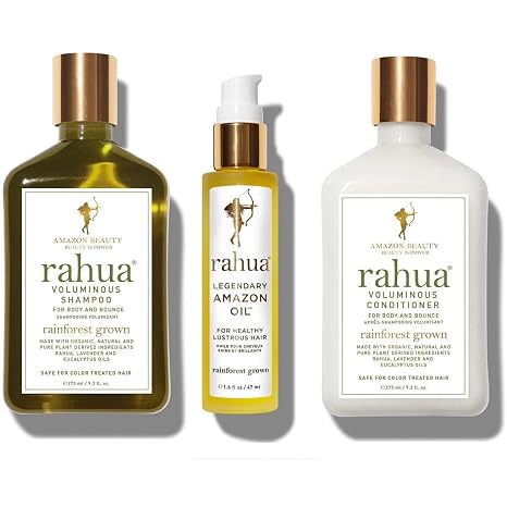Rahua Voluminous Legendary Set, Shampoo, Conditioner and Legendary Amazon Oil for Women and Men