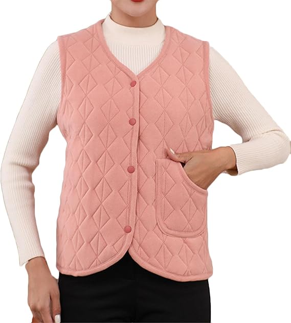 Quilted Vest for Women 2024 Sleeveless Button down Padded Coats Jackets Casual Lightweight Warm Gilet Outwear Pockets