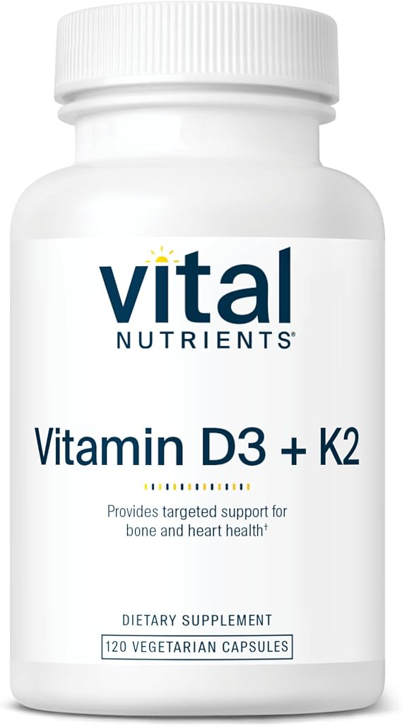 Vital Nutrients Vitamin D3 + K2 2,000 IU, 120 Capsules