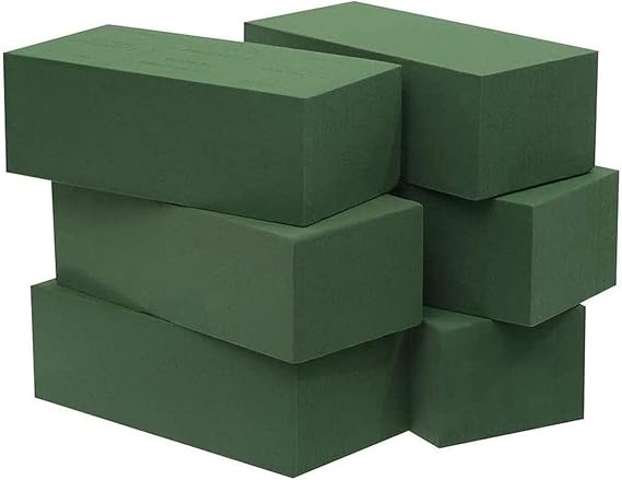 Floral Foam Block Green Absorbent Plastic-Backed Lightweight Brick for Wet/Dry Flowers Arrangement, Wedding, Home & DIY Florist Supplies (GREEN1, 9.06 * 4.33 * 3.07inch)