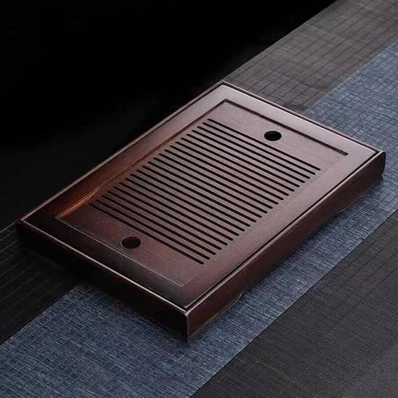 14 Inch Chinese Gongfu Bamboo Tea Tray Table Box with Water Storage for Kungfu Tea Set