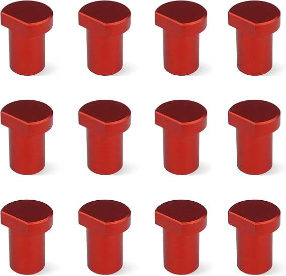 12 Pack Bench Dogs, Aluminum Alloy Bench Brake Inserts for 20mm Dog Holes, A Woodworking Shop Essential (20mm,Red)
