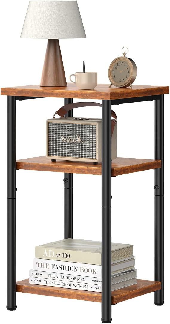 OLIXIS 3-Tier Small Side Table for Small Spaces, Bedroom Nightstand