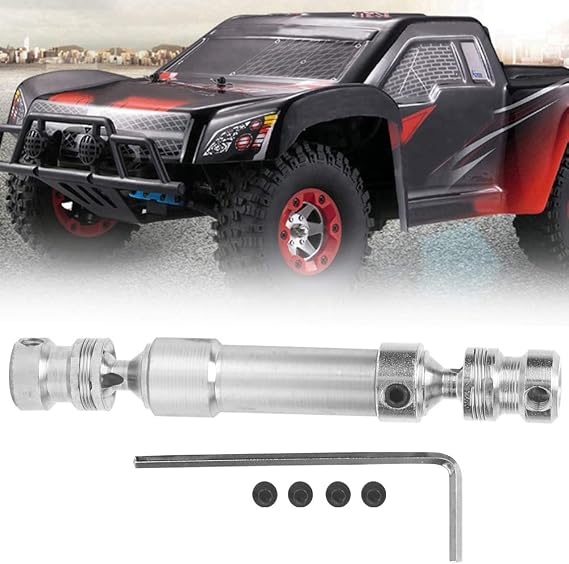 Drfeify Drive shaft high-quality metal universal shaft for 1/12 RC car rear wheel silver balance shaft for RC fans professionals and collectors ideal for driving gymnastics stunts