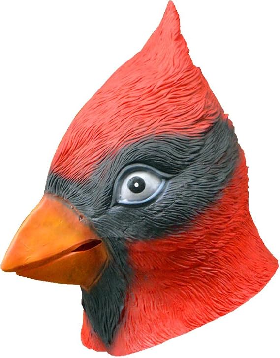 Gmasking Natural Latex Red Cardinal Head Mask Adult Halloween Party Costume