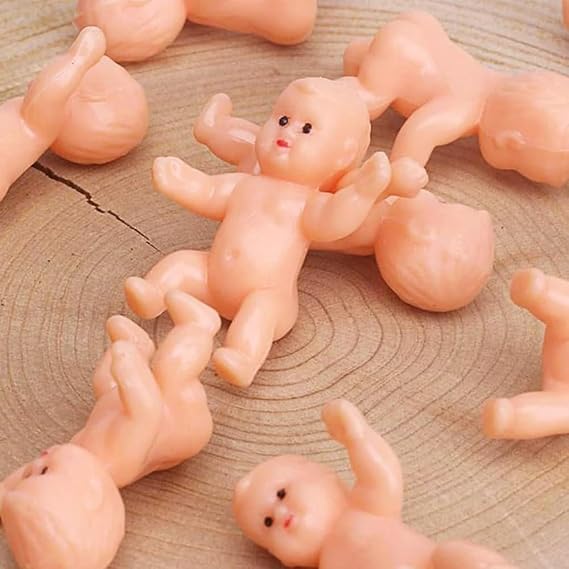 30Pcs King Cake Babies 1.2inch Mini Plastic Babies, Suitable for Baby Shower Ice Cube Games Mardi Gras Party Decorations Latin
