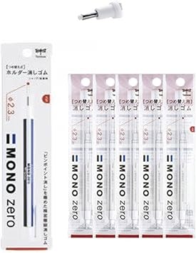 Tombow Mono Zero Eraser Pen 1 Eraser Pen and 10 Refills, 2.3mm Round Tip