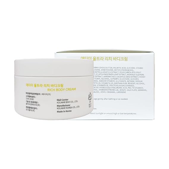 Rich Body Moisturizing Cream, 200 ml (6.76 fl. oz.) Deep Moisturizing Body Cream for Daily Skin Care
