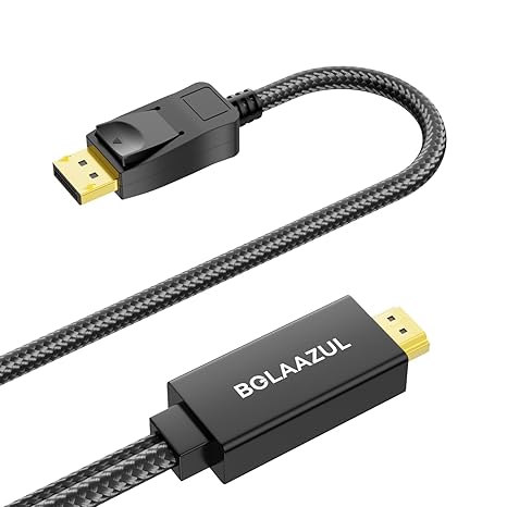 BolAAzuL Active 4K HDMI to DisplayPort Cable Unidirectional Male to Male | HDMI to DP Adapter Converter from HDMI Source to Display Port Monitor Cable USB Powered for PS3/PS4/TV/Monitor/Projector