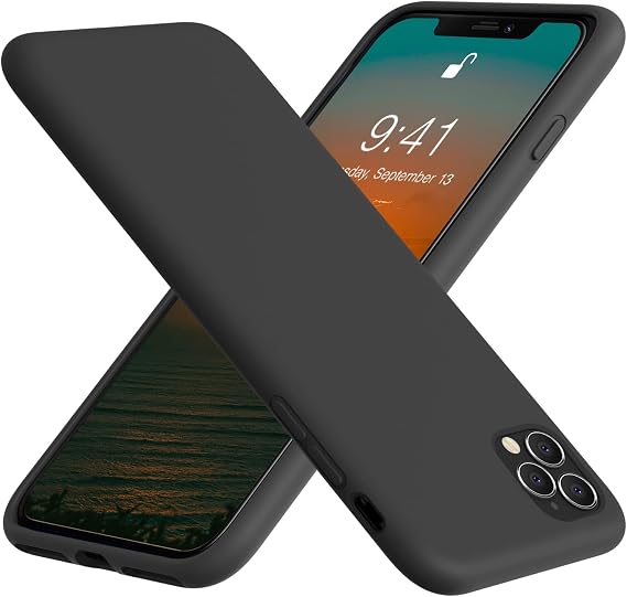 Vooii Compatible with iPhone 11 Pro Case, Soft Liquid Silicone Slim Rubber Full Body Protective Cover with Soft Microfiber Lining Dark Gray