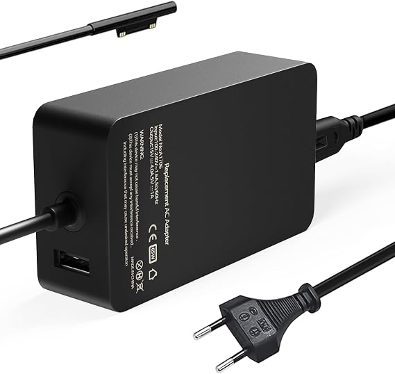 sccvee 65W Yüzey Laptop Hızlı Charging Charger 5 W USB A Port ile, Microsoft Yüzey Pro 9/8/7/6/5/4/3/X Yüzey Go 3/2/1 Yüzey Laptop 5/4/3/1 Yüzey Kitap 3/2/1 ile 1.5M kablo ile uyumlu
