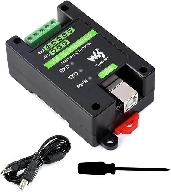 waveshare USB to RS485/422 Converter Onboard FT232RL and SP485EEN Chip, Galvanic Isolated Converter with Multiple Protection, Support Win11/10/8.1/8/7/XP, Mac, Linux, Android, Wince, etc